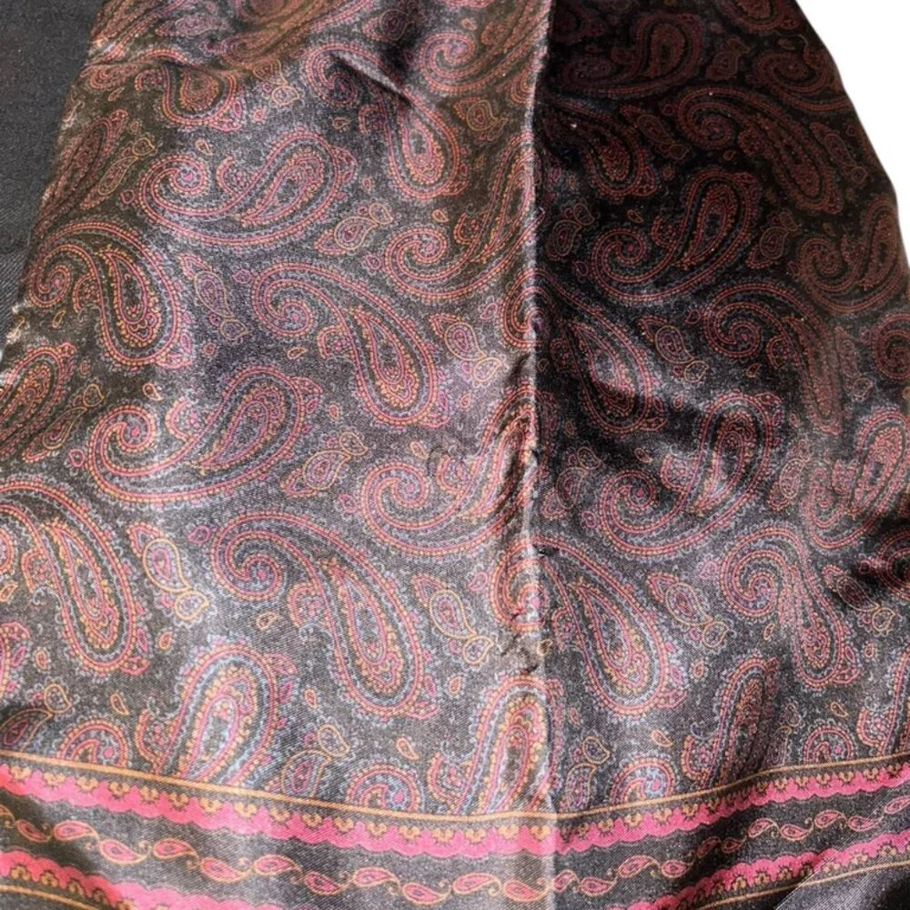 Paisley burgundy SILK ITALY PAISLEY dbl faced reversible unisex mens scarf